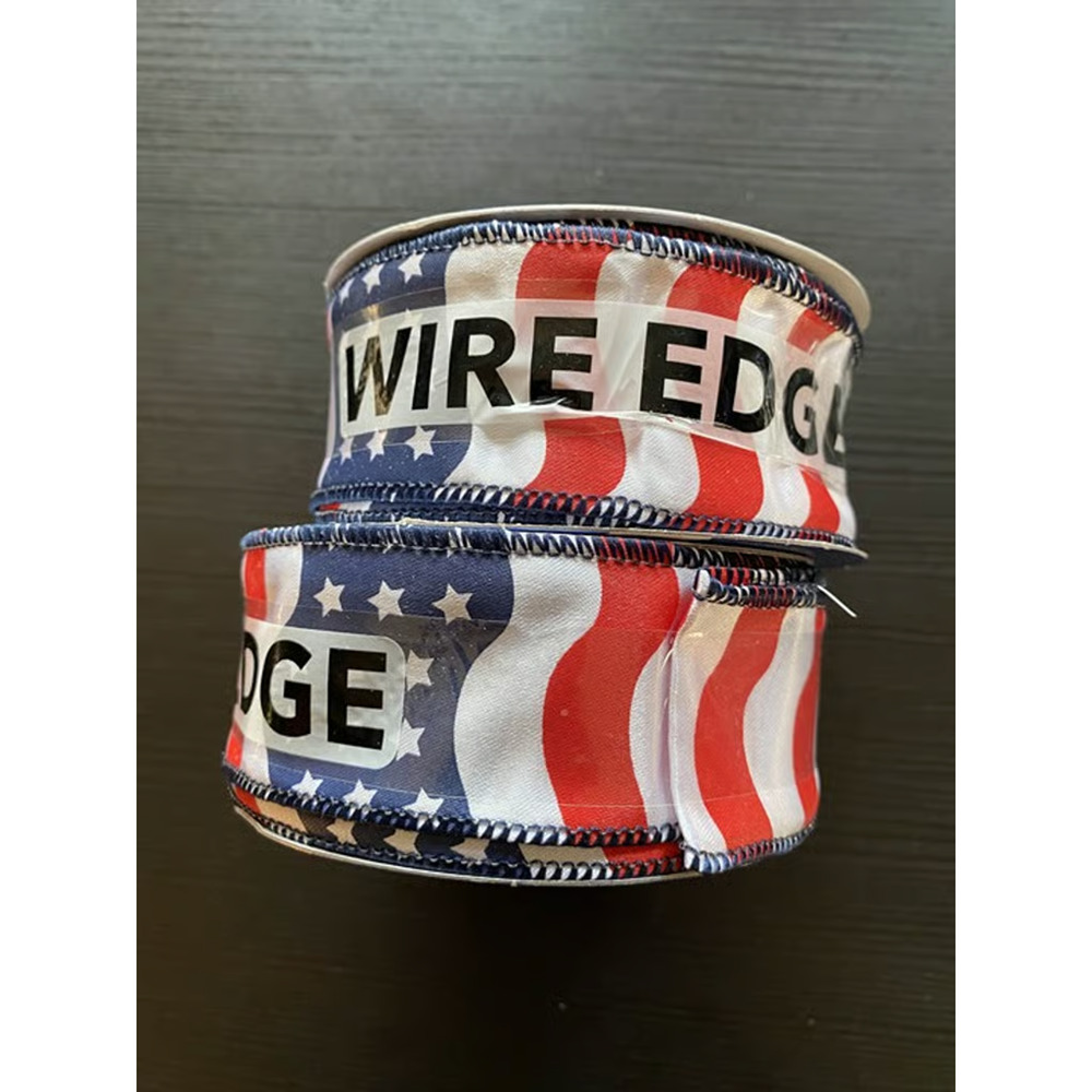 Two Spools Place & Time Patriotic Ribbon USA Flag for 4th of July Decor